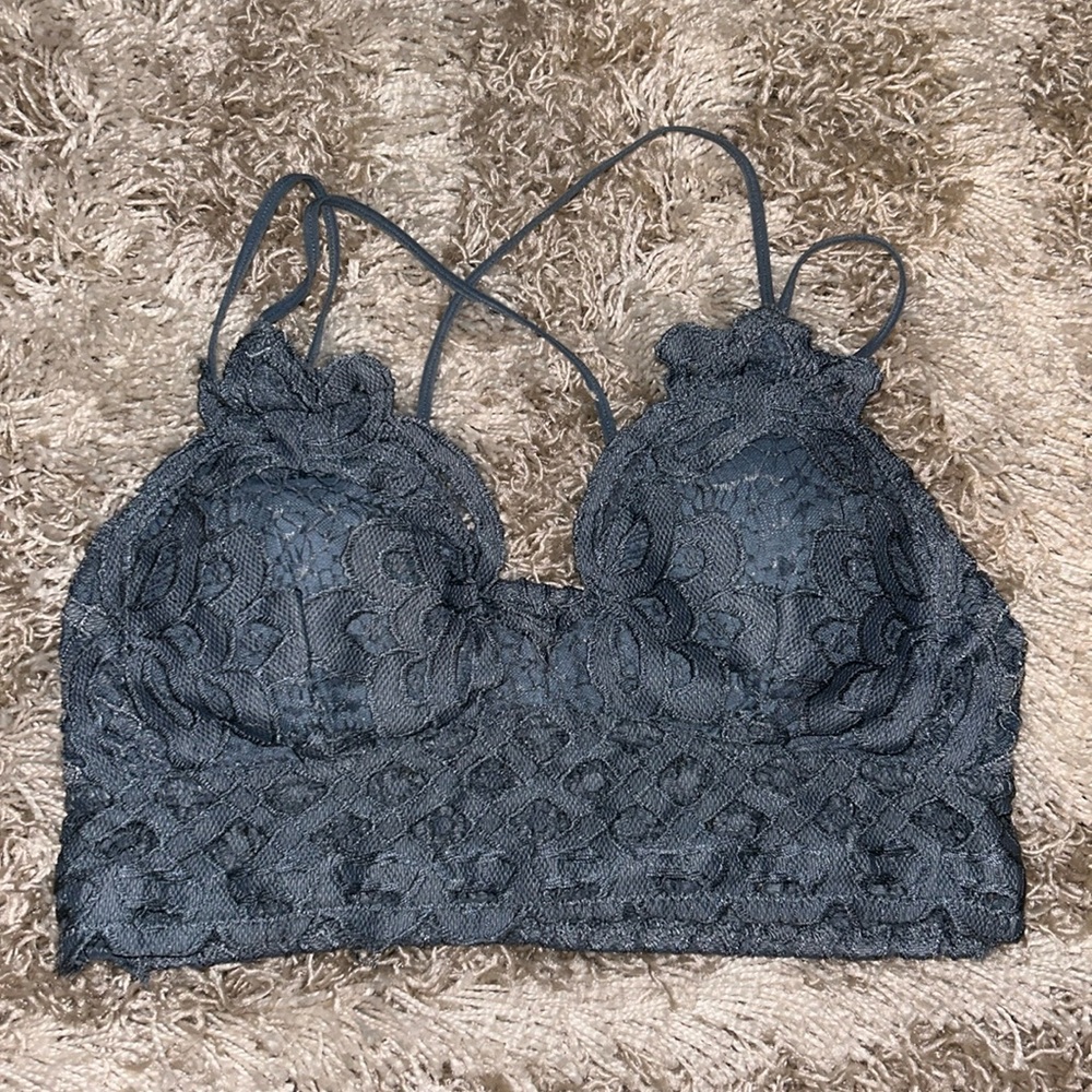 Dusty Blue Bralette with Removable Pads